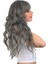 Perçemli Uzun Su Dalgası Fiber Sentetik Peruk- Koyu Gri 4