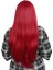 Fiber Sentetik Uzun Düz Kahküllü Peruk - Kızıl 5