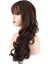 Dalgalı Perçemli Uzun Fiber Sentetik Peruk - Koyu Kahve 4