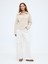 Kadın Krem Relaxed Çeyrek Fermuarlı Kazak 4
