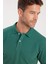 Erkek Slim Fit Dar Kesim Pamuklu Yumuşak Dokulu Serin Tutan Kumaş Düz Pike Yeşil Polo Yaka Tişört 2