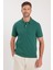 Erkek Slim Fit Dar Kesim Pamuklu Yumuşak Dokulu Serin Tutan Kumaş Düz Pike Yeşil Polo Yaka Tişört 5