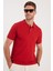Erkek Slim Fit Dar Kesim Pamuklu Yumuşak Dokulu Serin Tutan Kumaş Düz Pike Bordo Polo Yaka Tişört 1