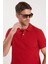 Erkek Slim Fit Dar Kesim Pamuklu Yumuşak Dokulu Serin Tutan Kumaş Düz Pike Bordo Polo Yaka Tişört 2