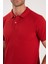 Erkek Slim Fit Dar Kesim Pamuklu Yumuşak Dokulu Serin Tutan Kumaş Düz Pike Bordo Polo Yaka Tişört 3