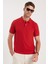 Erkek Slim Fit Dar Kesim Pamuklu Yumuşak Dokulu Serin Tutan Kumaş Düz Pike Bordo Polo Yaka Tişört 5