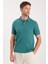 Erkek Slim Fit Dar Kesim Pamuklu Yumuşak Dokulu Serin Tutan Kumaş Düz Pike Yeşil Polo Yaka Tişört 1