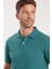 Erkek Slim Fit Dar Kesim Pamuklu Yumuşak Dokulu Serin Tutan Kumaş Düz Pike Yeşil Polo Yaka Tişört 2
