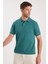 Erkek Slim Fit Dar Kesim Pamuklu Yumuşak Dokulu Serin Tutan Kumaş Düz Pike Yeşil Polo Yaka Tişört 5
