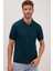 Erkek Slim Fit Dar Kesim Pamuklu Yumuşak Dokulu Serin Tutan Kumaş Düz Pike Yeşil Polo Yaka Tişört 1
