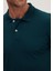 Erkek Slim Fit Dar Kesim Pamuklu Yumuşak Dokulu Serin Tutan Kumaş Düz Pike Yeşil Polo Yaka Tişört 3