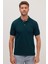 Erkek Slim Fit Dar Kesim Pamuklu Yumuşak Dokulu Serin Tutan Kumaş Düz Pike Yeşil Polo Yaka Tişört 4