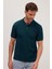 Erkek Slim Fit Dar Kesim Pamuklu Yumuşak Dokulu Serin Tutan Kumaş Düz Pike Yeşil Polo Yaka Tişört 5