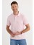 Erkek Slim Fit Dar Kesim Pamuklu Yumuşak Dokulu Serin Tutan Kumaş Düz Pike Pembe Polo Yaka Tişört 1