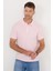 Erkek Slim Fit Dar Kesim Pamuklu Yumuşak Dokulu Serin Tutan Kumaş Düz Pike Pembe Polo Yaka Tişört 5