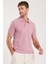 Erkek Slim Fit Dar Kesim Pamuklu Yumuşak Dokulu Serin Tutan Kumaş Düz Pike Lila Polo Yaka Tişört 1