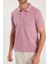 Erkek Slim Fit Dar Kesim Pamuklu Yumuşak Dokulu Serin Tutan Kumaş Düz Pike Lila Polo Yaka Tişört 3