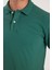 Erkek Slim Fit Dar Kesim Pamuklu Yumuşak Dokulu Serin Tutan Kumaş Düz Pike Yeşil Polo Yaka Tişört 3