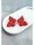 Red Blossom Elegance Çiçek Dokulu Kırmızı Kelebek Küpe - Şık ve Zarif 2