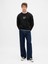Erkek Siyah Heavyweight Oversized Gap Logo Bisiklet Yaka Sweatshirt 5