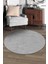 Azra Gri Yuvarlak Mutfak Halısı | Yıkanabilir, Kaymaz Taban, Yumuşak Dokulu Antre Kilimi 1