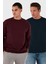 Regular Fit Bisiklet Yaka Şardonlu 2'li Paket Sweat Erkek Sweat 5905255S2 1