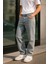 Erkek Yüksek Bel Bol Kesim Baggy Loose Fit Jean PANTOLON-C352 2