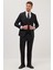 Erkek Slim Fit Siyah Esnek Likralı Kumaş Sivri Yaka Yelekli Takım Elbise 5