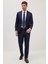 Erkek Slim Fit Mono Yaka Koyu Lacivert Takım Elbise 1