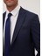 Erkek Slim Fit Mono Yaka Koyu Lacivert Takım Elbise 3