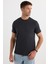 Erkek Slim Fit Dar Kesim Pamuklu Yumuşak Doku Likralı Esnek Kumaş Basic Gri Bisiklet Yaka Tişört 5