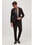 Erkek Slim Fit Mono Yaka Likralı Esnek Kumaş Kahverengi Takım Elbise 5