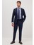 Erkek Slim Fit Mono Yaka Likralı Esnek Kumaş Lacivert Takım Elbise 1