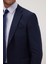 Erkek Slim Fit Mono Yaka Likralı Esnek Kumaş Lacivert Takım Elbise 6