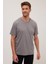 Unisex Relax Fit Rahat Kesim %100 Pamuk Yumuşak Dokulu Hafif Kalın Gri Bisiklet Yaka Tişört 4