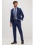 Erkek Slim Fit Mono Yaka Likralı Esnek Kumaş Koyu Lacivert Takım Elbise 1