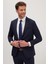Erkek Slim Fit Mono Yaka Likralı Esnek Kumaş Lacivert Takım Elbise 2