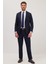 Erkek Slim Fit Mono Yaka Likralı Esnek Kumaş Lacivert Takım Elbise 4