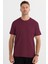 Unisex Relax Fit Rahat Kesim %100 Pamuk Yumuşak Dokulu Hafif Kalın Bordo Bisiklet Yaka Tişört 4