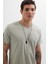 Unisex Slim Fit Dar Kesim %100 Pamuk Yumuşak Dokulu Gri Bisiklet Yaka Tişört 2