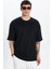 Unisex 3'lü Paket Lacivert-Beyaz-Siyah Oversize Geniş Kesim %100 Pamuk Basic Bisiklet Yaka Tişört 4
