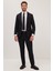 Erkek Slim Fit Mono Yaka Likralı Esnek Kumaş Siyah Takım Elbise 4