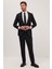 Erkek Slim Fit Mono Yaka Likralı Esnek Kumaş Siyah Takım Elbise 5