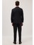 Erkek Slim Fit Mono Yaka Likralı Esnek Kumaş Siyah Takım Elbise 7