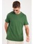 Unisex Relax Fit Rahat Kesim %100 Pamuk Yumuşak Dokulu Hafif Kalın Koyu Yeşil Bisiklet Yaka Tişört 5