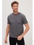 Erkek Regular Fit Klasik Kesim %100 Pamuk Bisiklet Yaka Füme Tişört 2