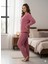 Kadın Pembe Polar Pijama Takımı 3