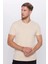 Unisex 3'lü Paket Haki-Beyaz-Vanilya Slim Fit Dar Kesim %100 Pamuk Bisiklet Yaka Tişört 4