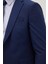 Erkek Slim Fit Mono Yaka Likralı Esnek Kumaş Koyu Lacivert Takım Elbise 6