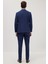 Erkek Slim Fit Mono Yaka Likralı Esnek Kumaş Koyu Lacivert Takım Elbise 7
